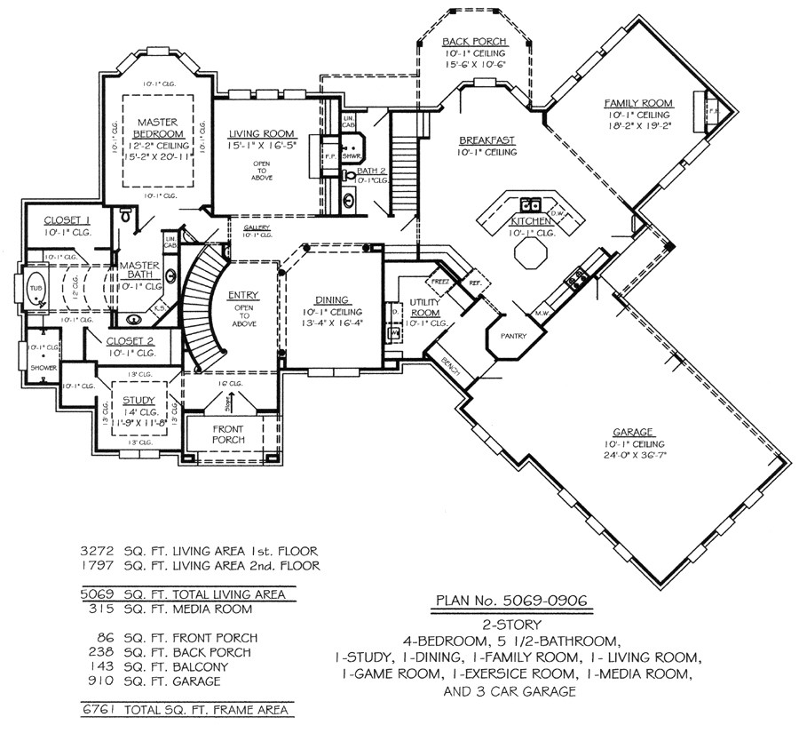 one story house plans with media room