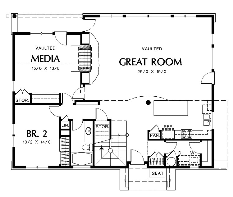 1 story house plans with media room