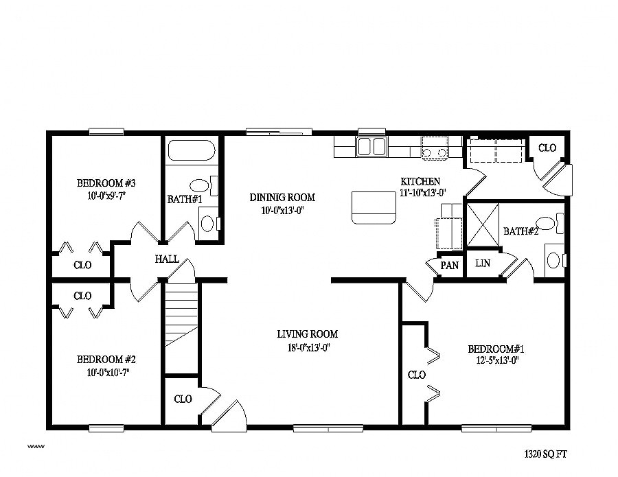 1350 sq ft house plan elegant 2 bedroom bath ranch floor plans also style house plan beds baths