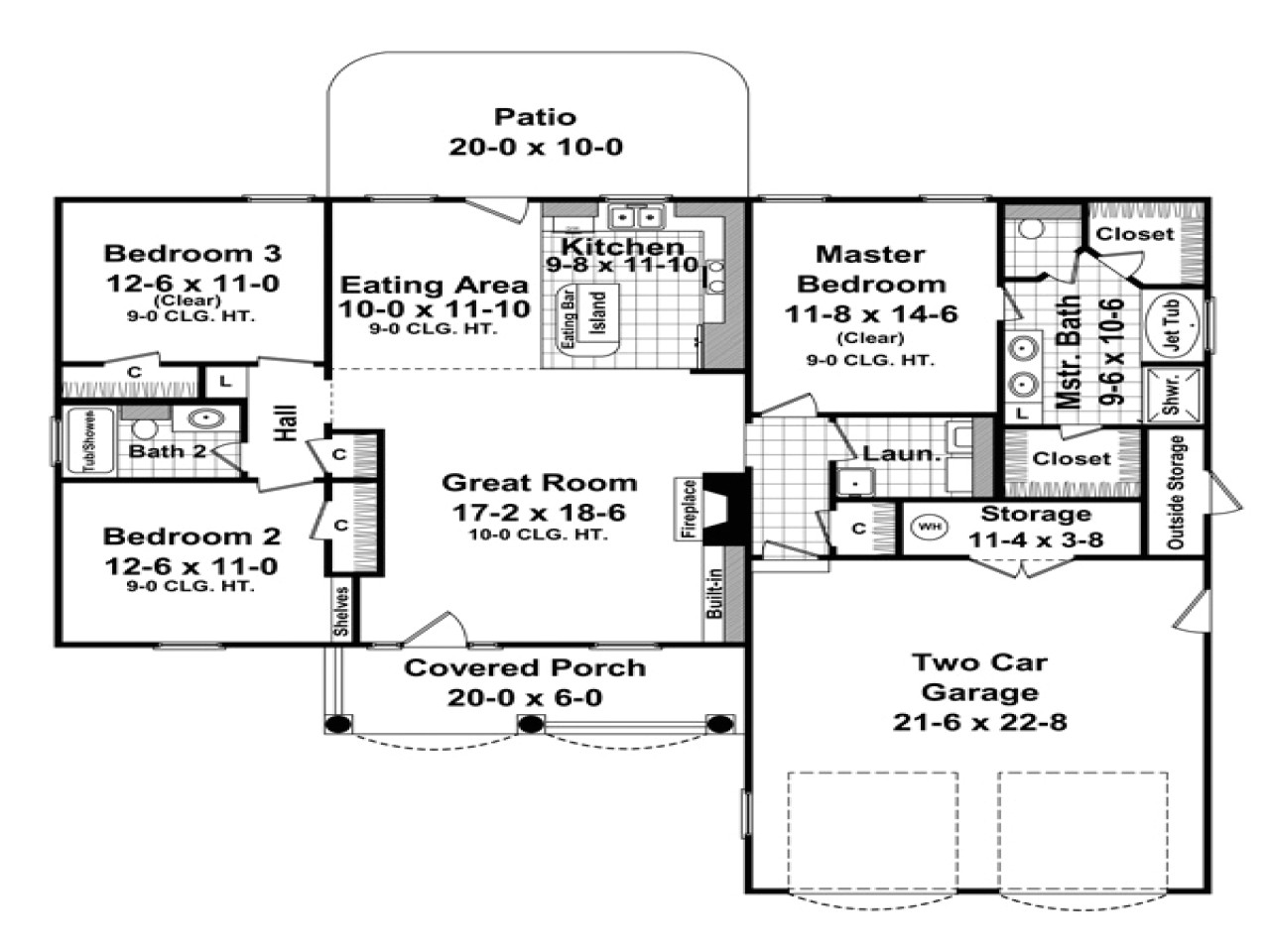 1500 Sq Ft Ranch House Plans with Basement