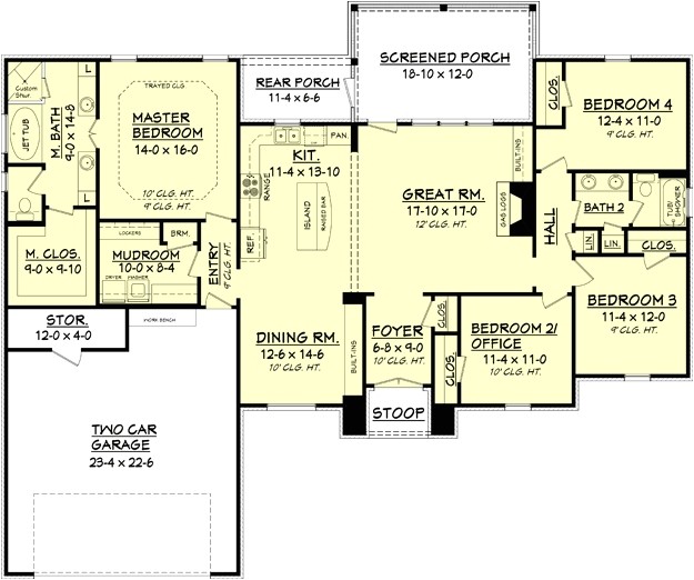 2000 sq ft house plans fresh european plan 2 000 square feet 4 bedrooms 2 bathrooms 041