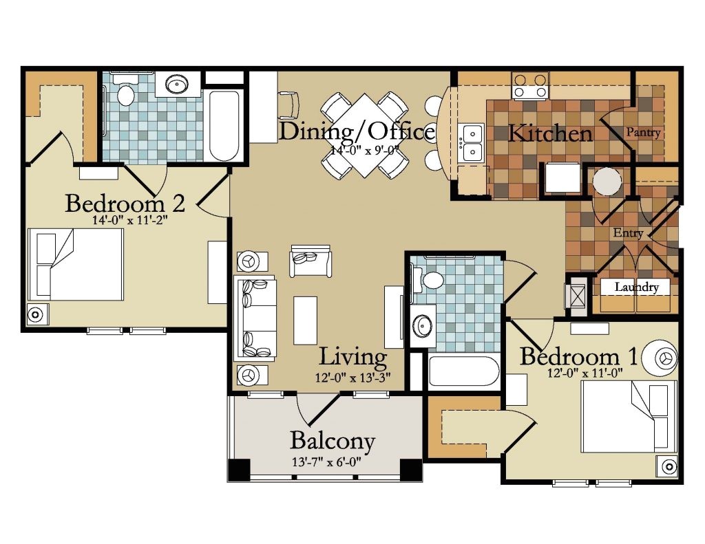 luxury two bedroom house plans