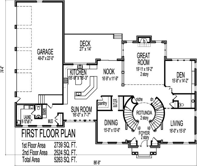 2 Story House Plans with Curved Staircase Colonial Home Plans Circular Stair 5000 Sf 2 Story 4 Br 5