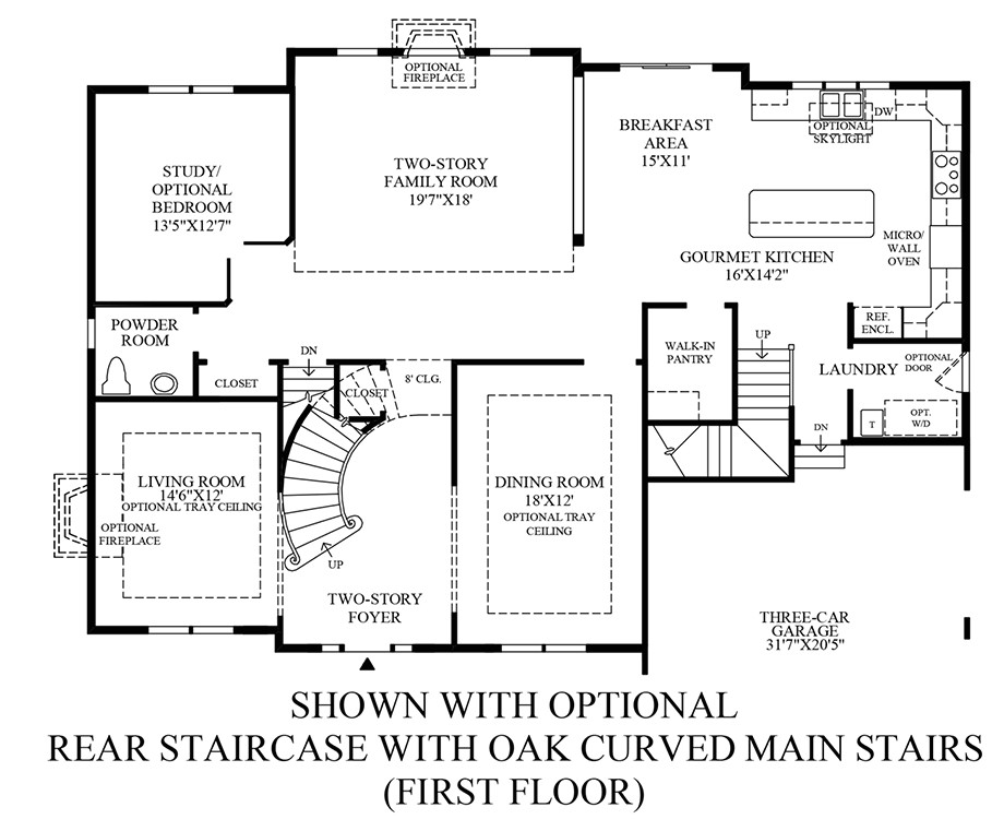 house plans with curved staircase