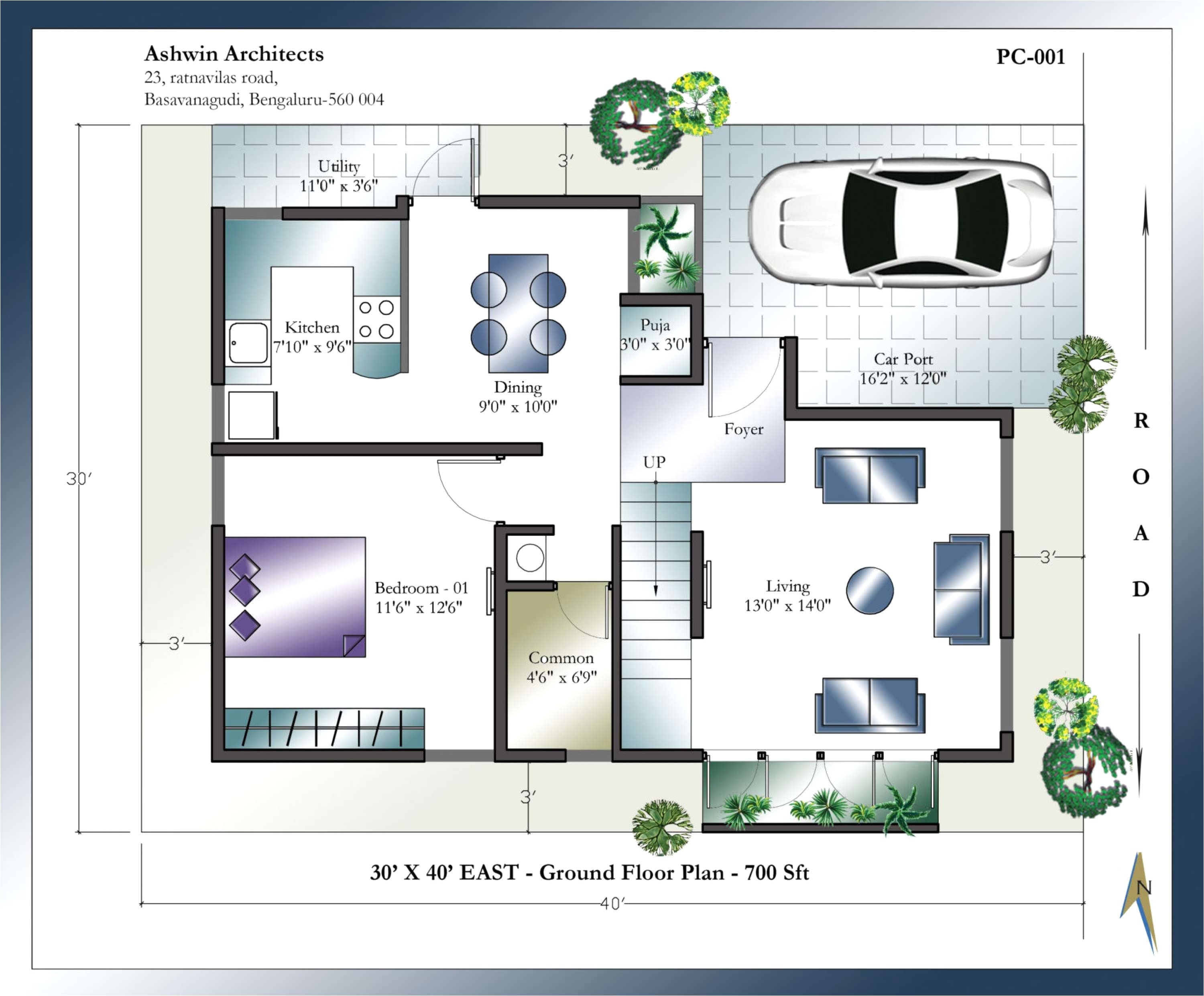 20 x 60 duplex house plans