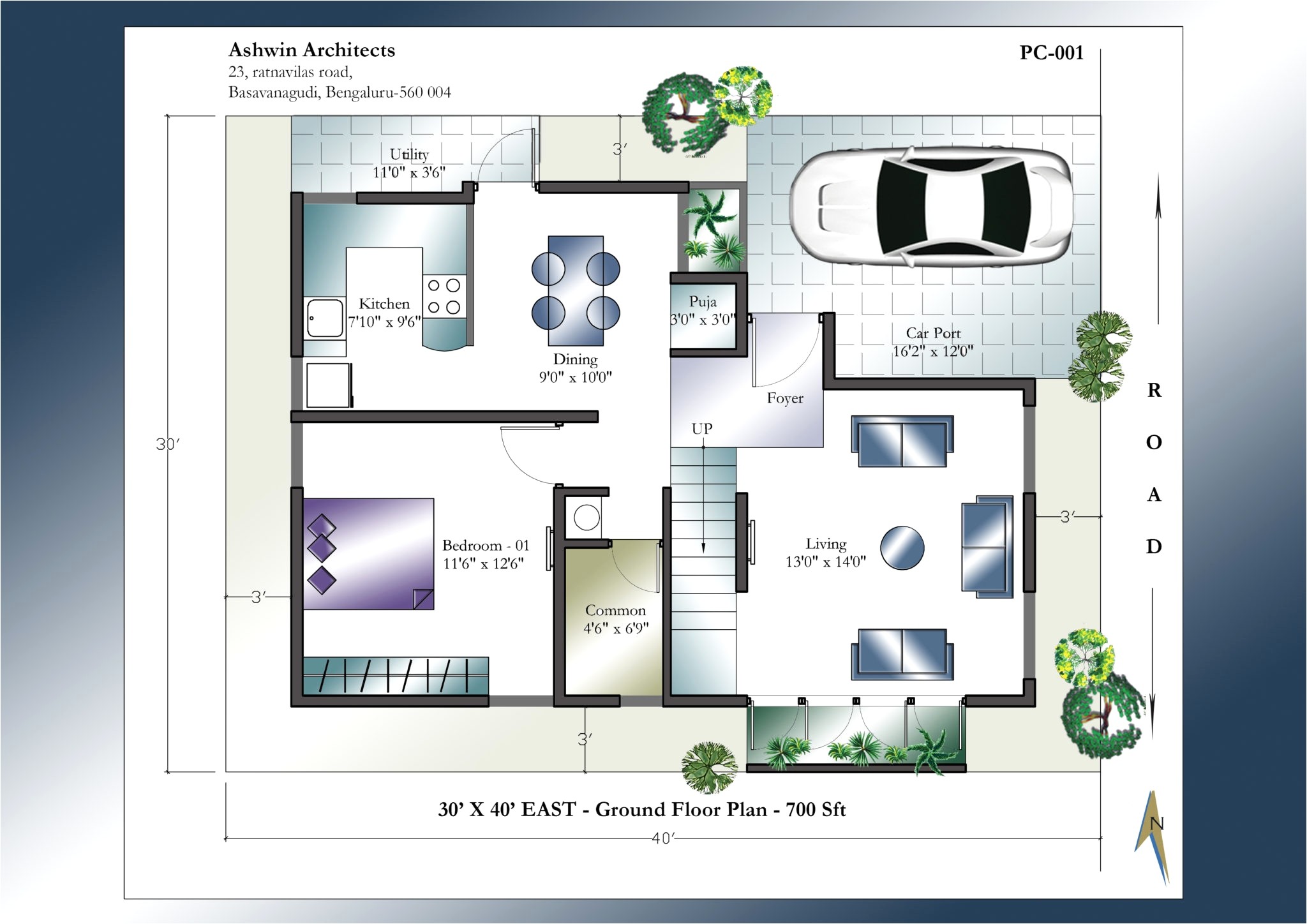 east facing house plans for 20x30 site