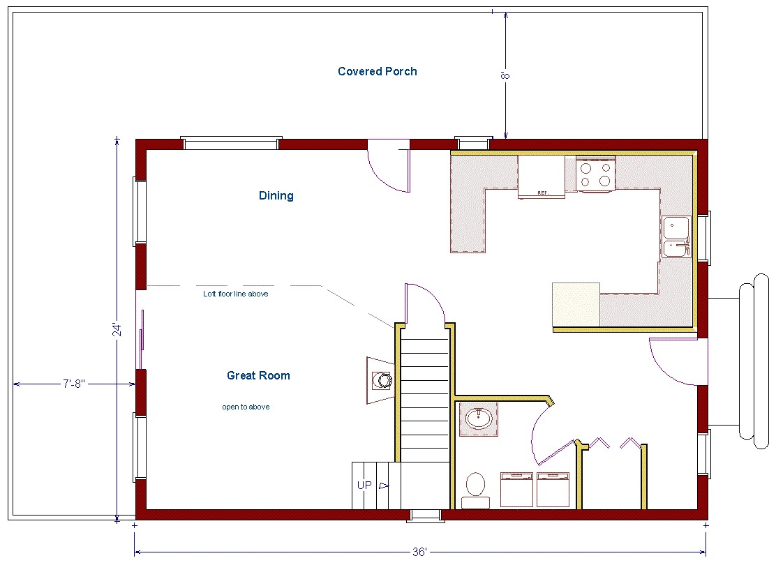 24x36 2 Story House Plans Plougonver Com   24x36 2 Story House Plans Log Home Floor Plan 24 39 X36 39 864 Square Feet Plus Loft Of 24x36 2 Story House Plans 