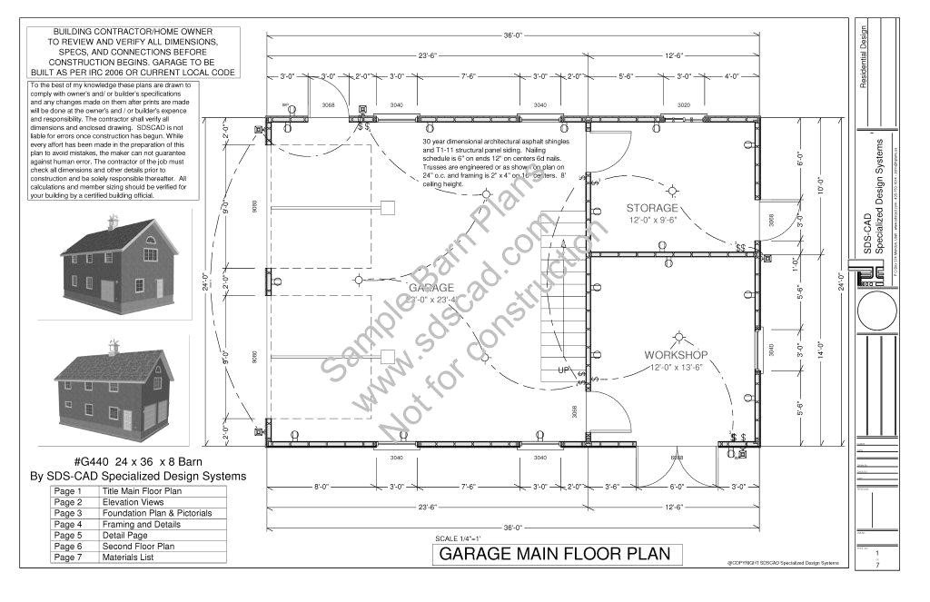 custom 24 x 36 2 story barn plans blueprints construction documents