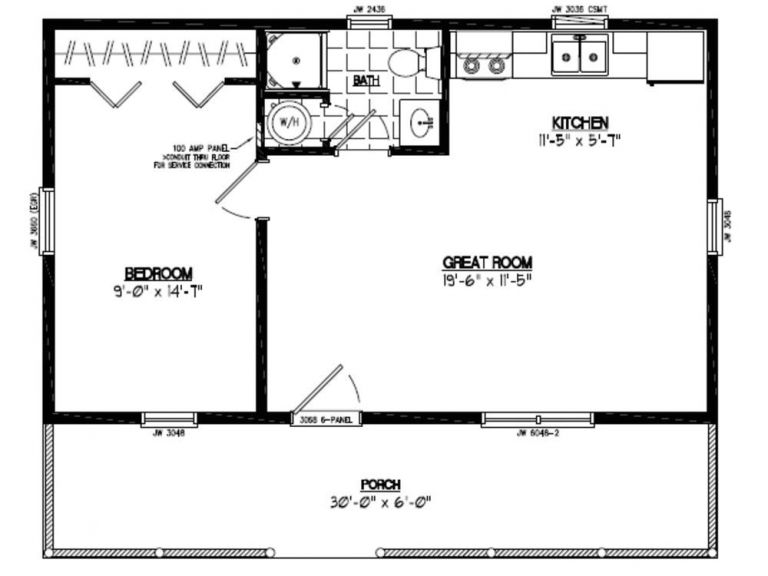 24×36 Pole Barn House Plans Ham 24 X 30 Pole Barn Plans Guide Cabins ...