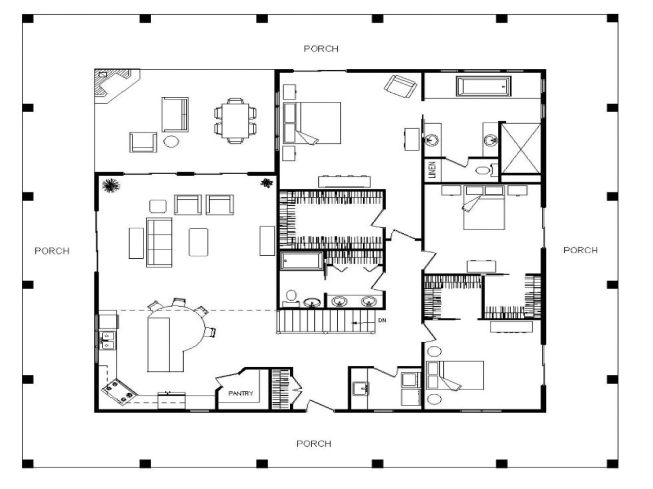 2500 Sq Ft House Plans with Wrap Around Porch | plougonver.com