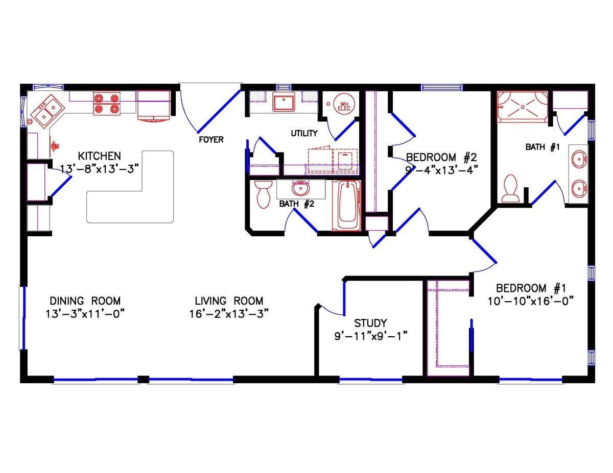 1 bedroom cabin floor plan