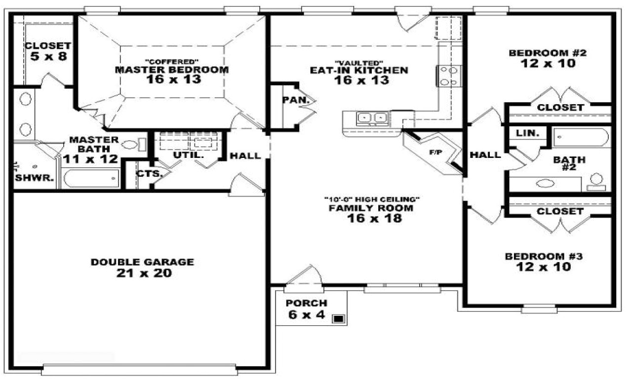 7b0fc00af256d2f9 3 bedroom ranch floor plans 3 bedroom one story house plans