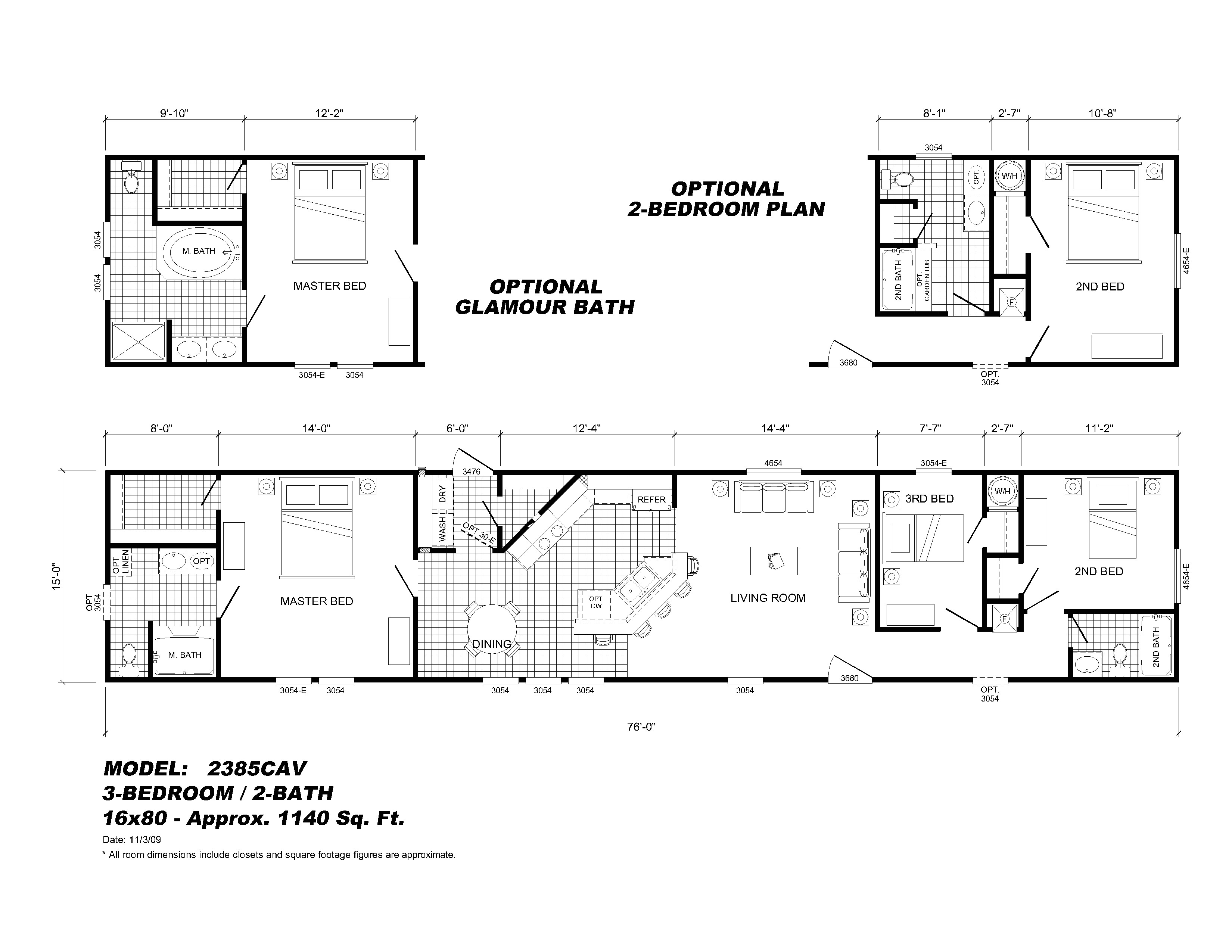 3 Bedroom Single Wide Mobile Home Floor Plans | plougonver.com