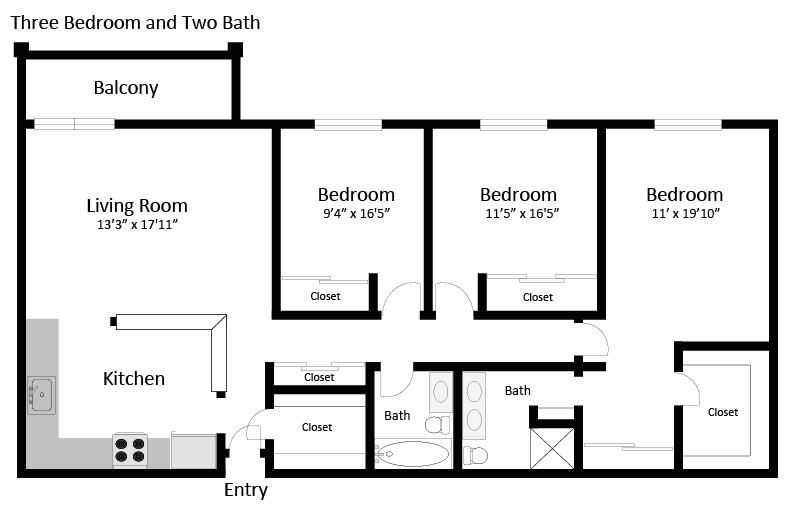 3 br 2 ba floor plans