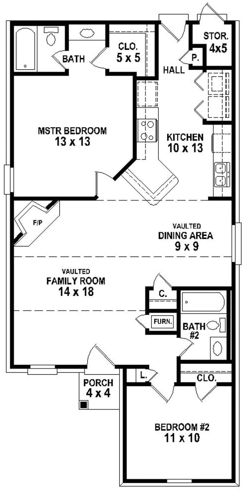 2br 2 bath house plans