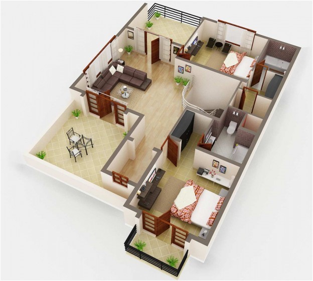 3d floor plan rendering a photo realistic view of your proposed house