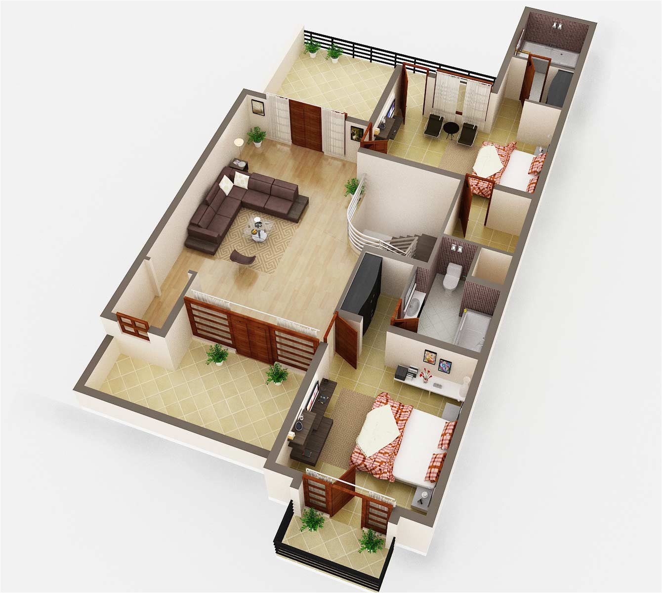 3d Rendering House Plans 3d Floor Plan Rendering House Plan Service Company Netgains