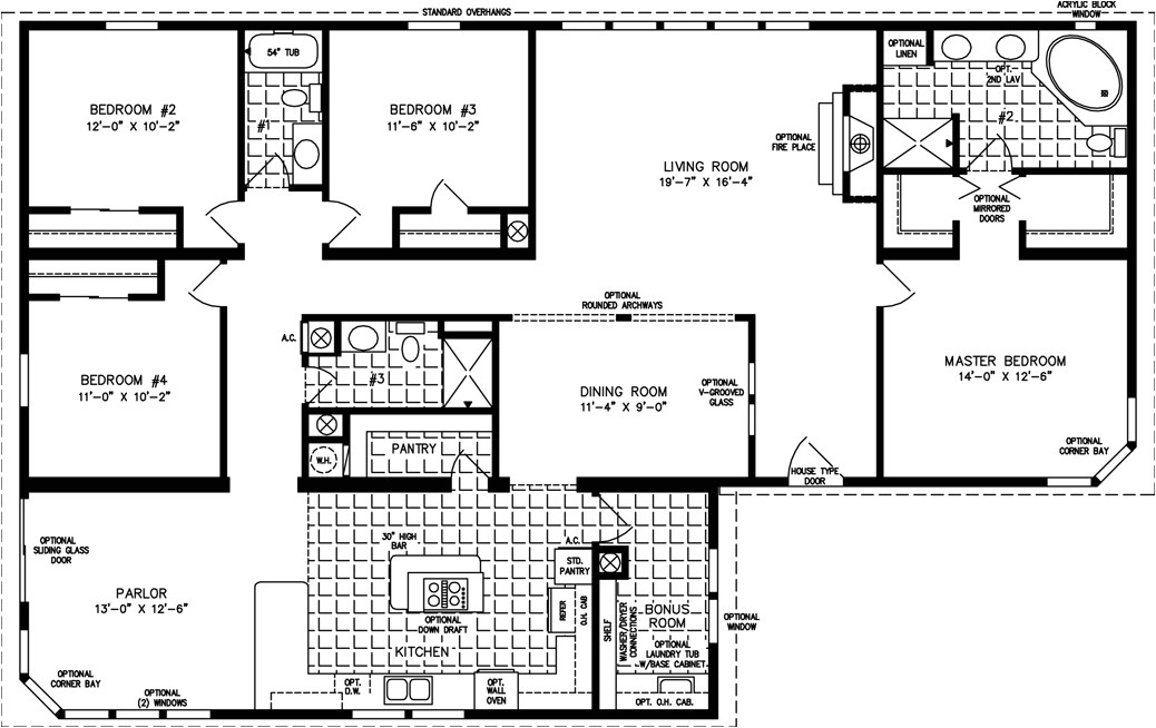 4 5 Bedroom Mobile Home Floor Plans Manufactured Homes Floor Plans Jacobsen Homes