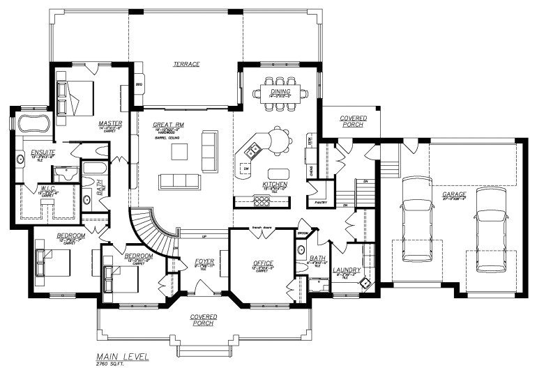 ranch style house plans with walkout basement
