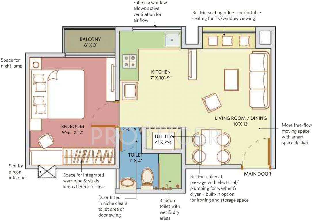550 sq ft floor plan