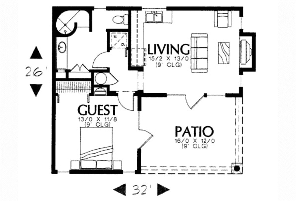 600 square feet 1 bedrooms 1 bathroom southwest contemporary plans 0 garage 13068