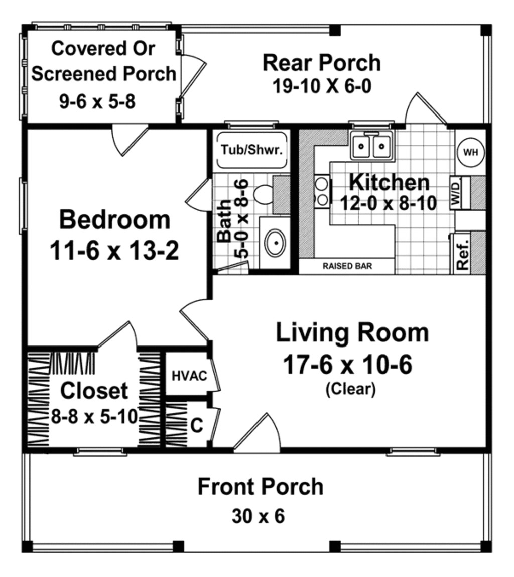 600 square feet 1 bedrooms 1 bathroom cottage house plans 0 garage 25908
