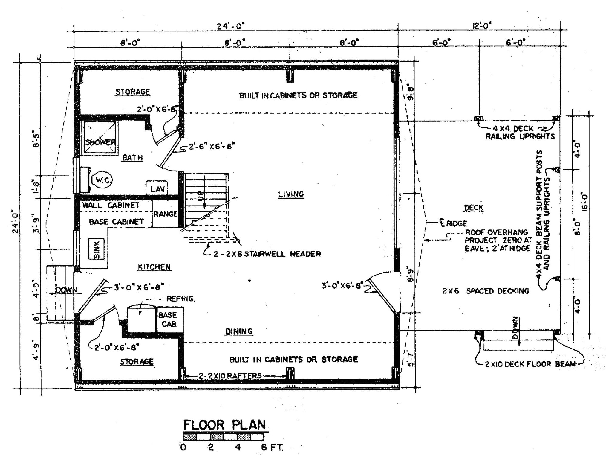 a frame house plan with deck 6003