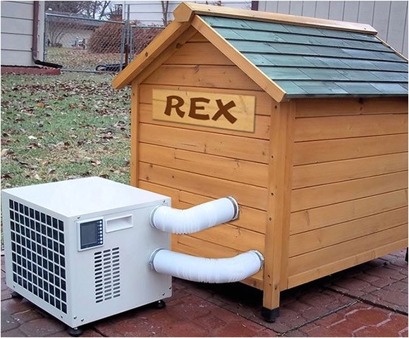 fido is officially spoiled climate controlled dog house