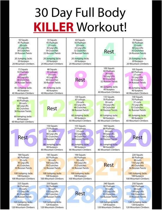 home workout schedule