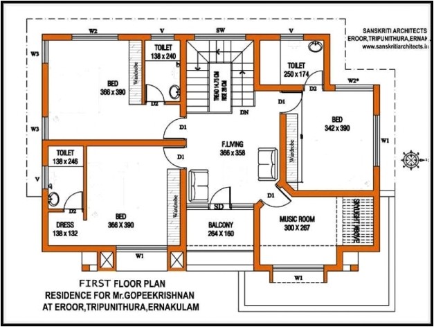 autocad 2d house plan drawings