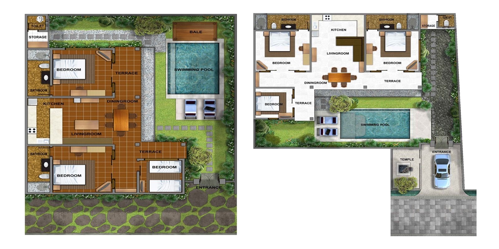 balinese house plans with warm colors