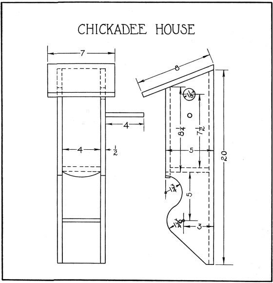 chickadee bird house plans