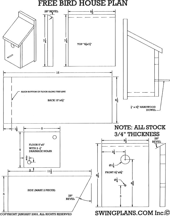 wood bird house plans pdf plans randkey