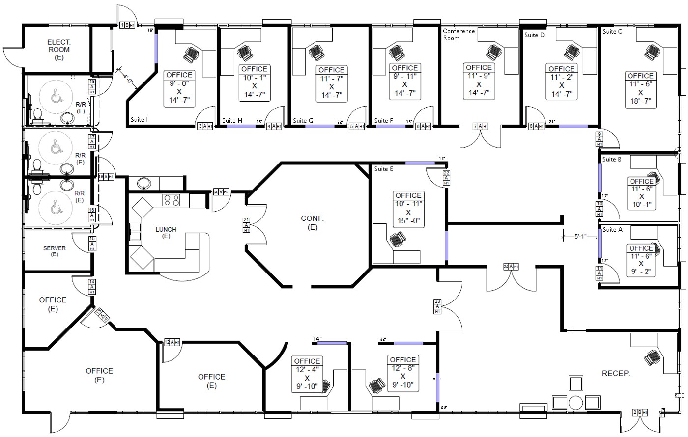 office building floor plan