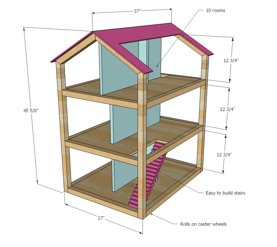 18 inch doll house plans luxury build american girl dollhouse plans diy wood projects jigsaw