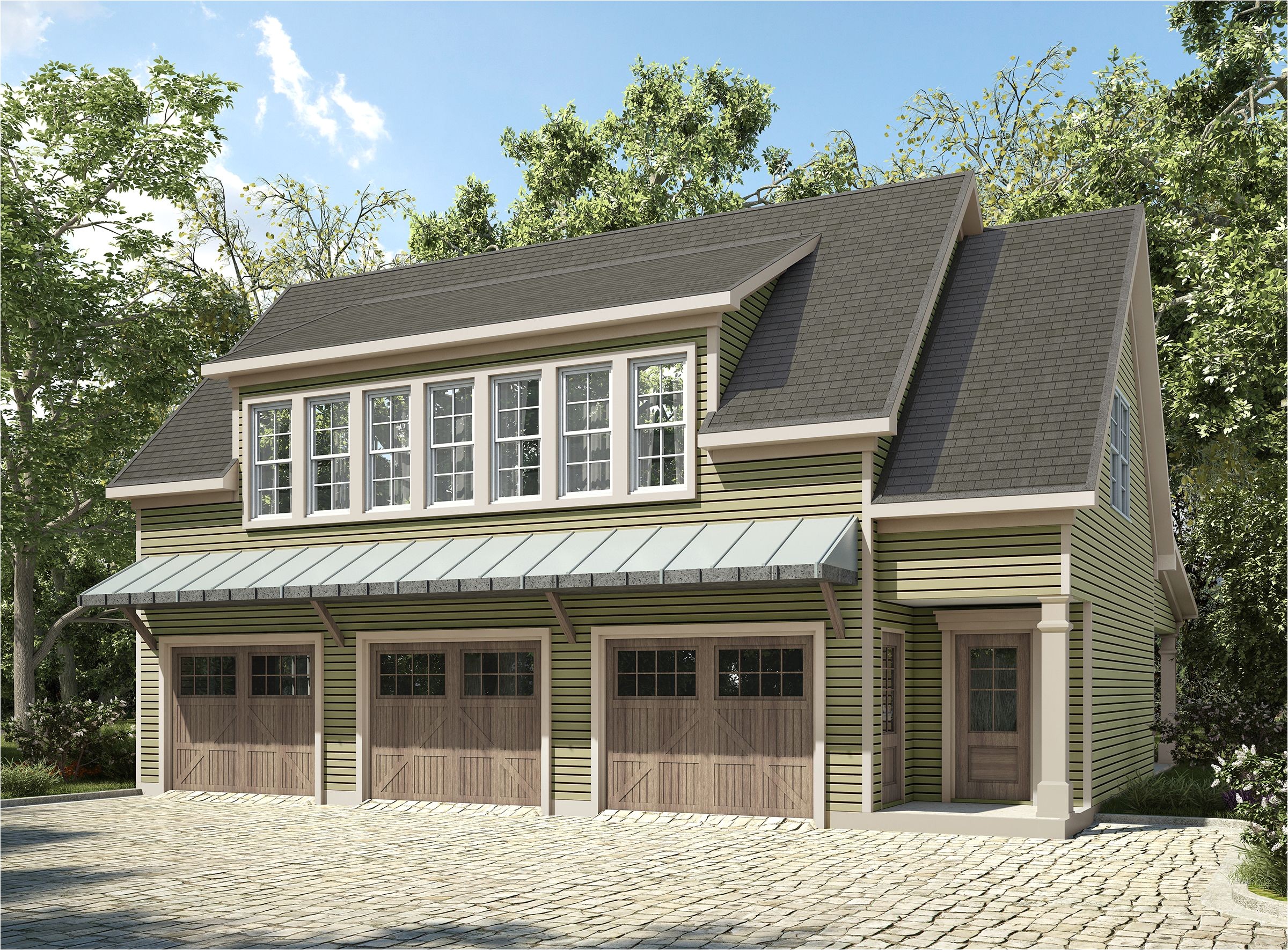 Carrige House Plans Plan 36057dk 3 Bay Carriage House Plan With Shed 