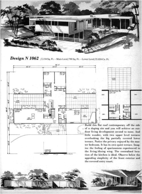 mid century modern houseplans