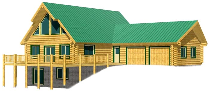 cabin house plans with attached garage