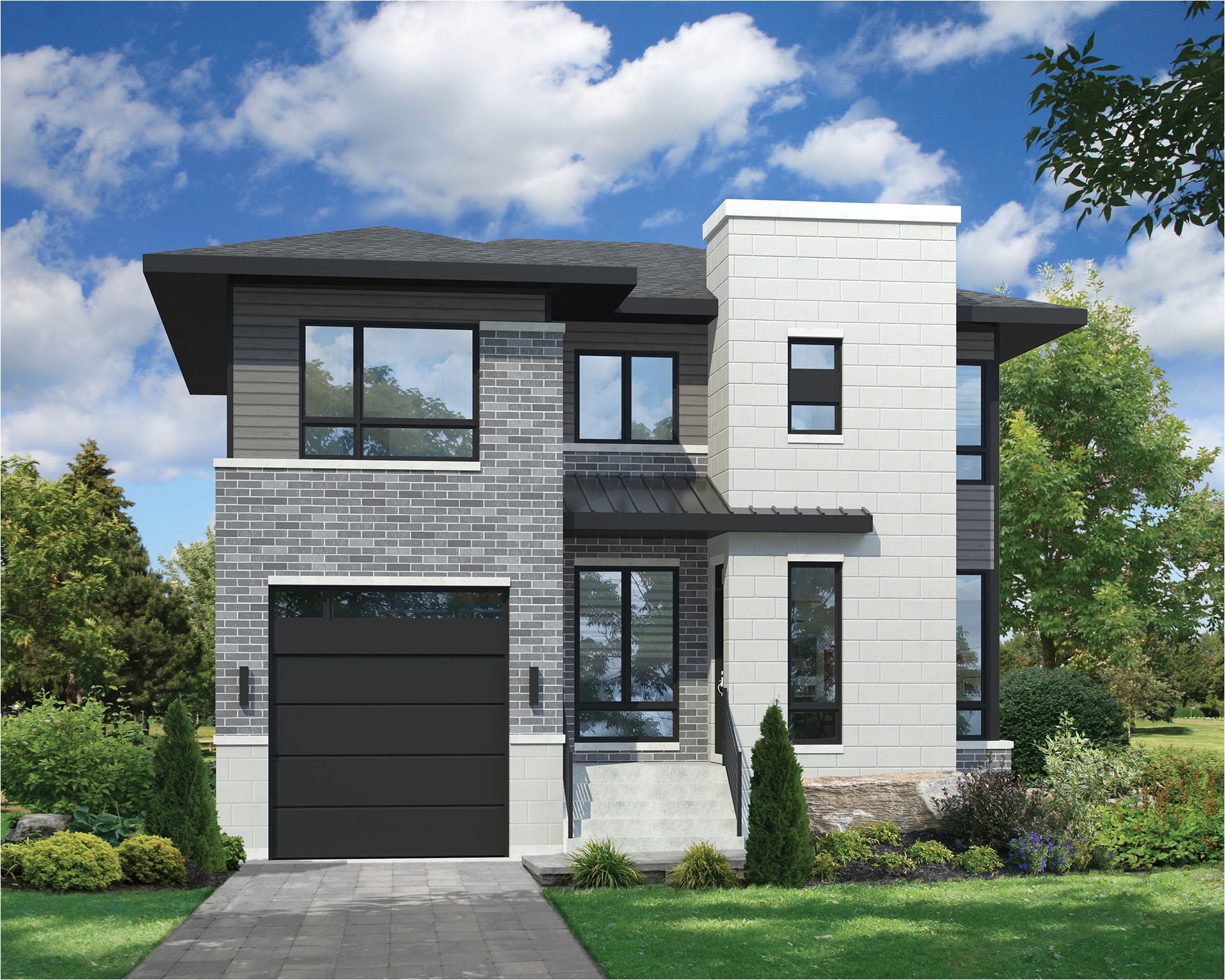 two story contemporary house plan 80806pm
