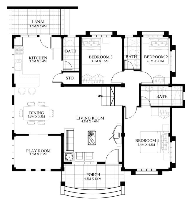 one storey modern house plans