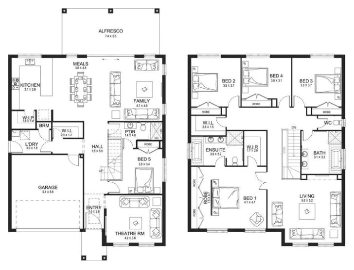 modern double storey house plans