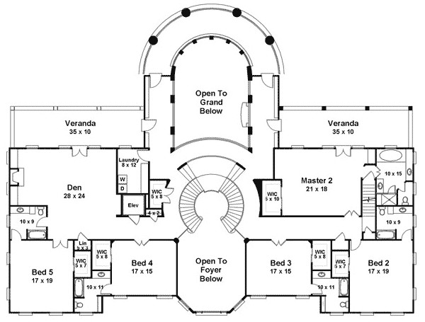 double staircase floor plans
