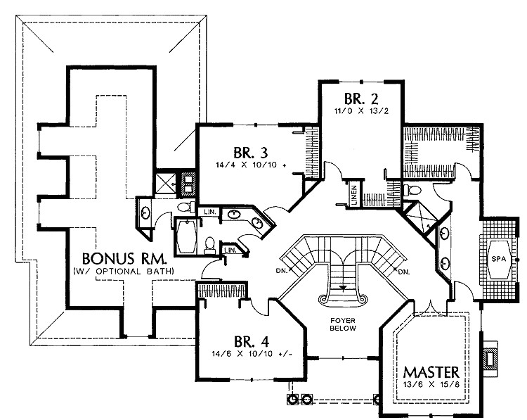 showing double staircase floor plans