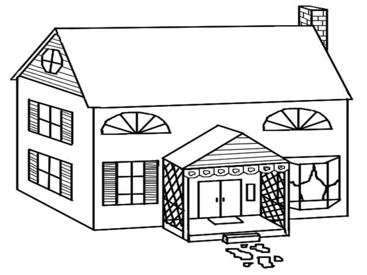 Easy House Plans to Draw Simple House Coloring Pages