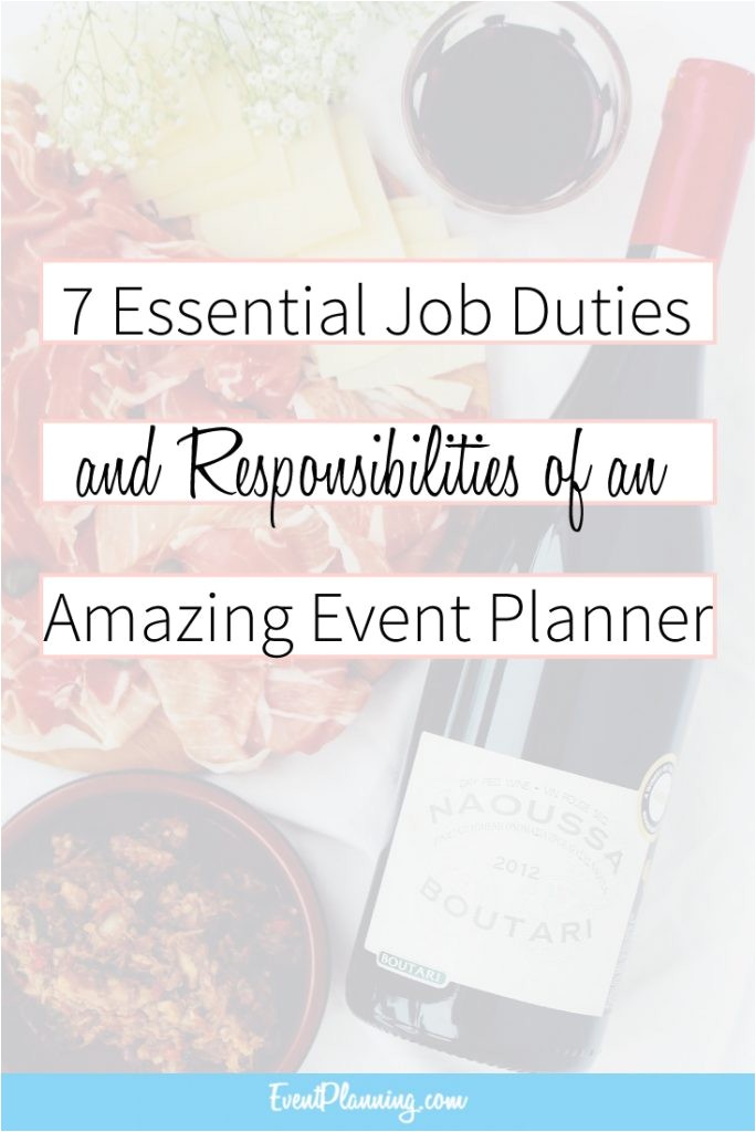 event planning job description and responsibilities