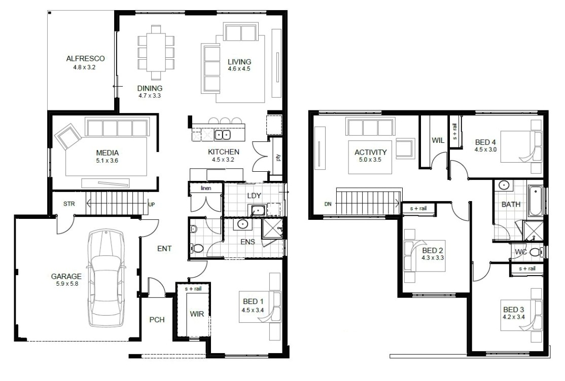 luxury sample floor plans 2 story home