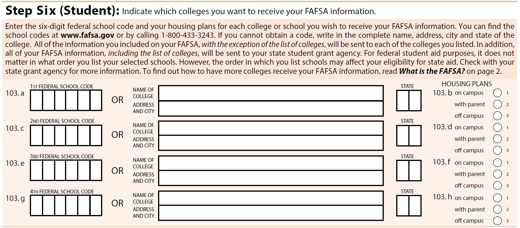 Housing Plans Fafsa Meaning