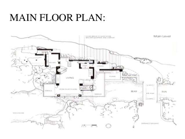 frank lloyd wright falling water floor plan