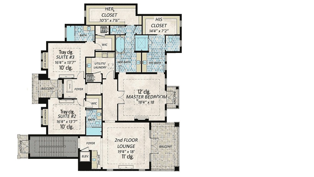 spacious florida house plan with two master suites 31851dn
