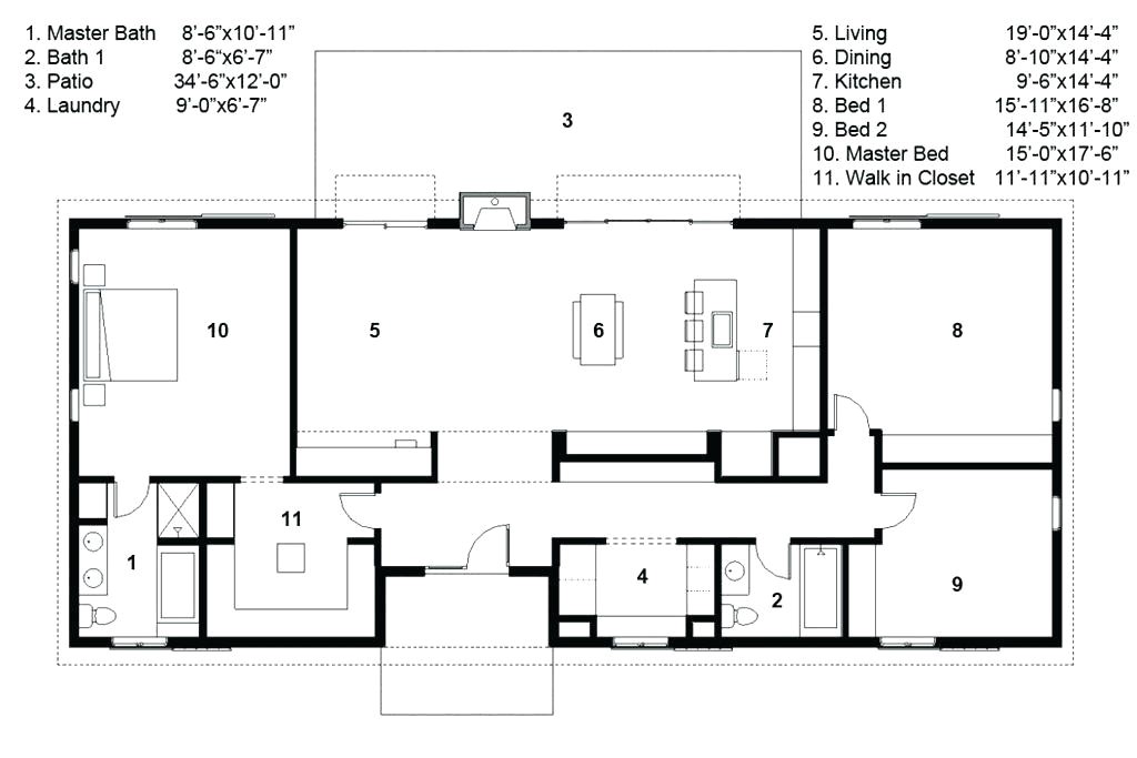ranch style house floor plans free